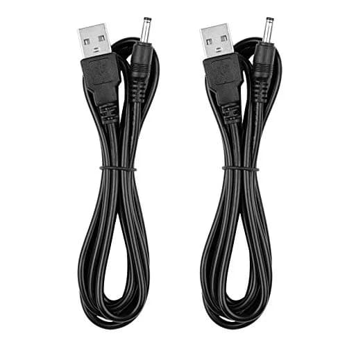 Smays USB to DC Round Tip Charging Cable 1.5m (5ft) 2-Pack | Compatible with Fairywill, Bitvae, Foreo Luna thumbnail 1