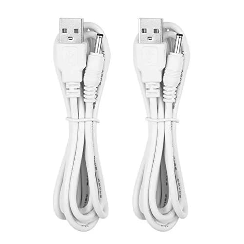 Smays USB to DC Charging Cable 1.5m (5 ft) 2-Pack | Compatible with Nuface Mini Toothbrush & Foreo Facial Brush thumbnail 1