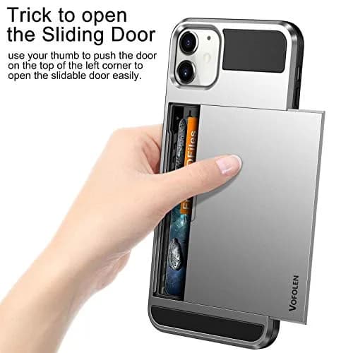 Vofolen iPhone 11 Wallet Case Silver | Card Holder & Slim Design thumbnail 2