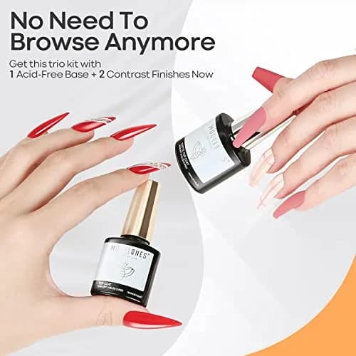 modelones Gel Top Base Coat Set No Wipe Clear Gel Polish Glossy Matte | Long Lasting & Versatile (70-120 chars) thumbnail 6