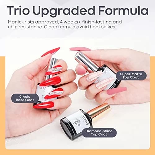 modelones Gel Top Base Coat Set No Wipe Clear Gel Polish Glossy Matte | Long Lasting & Versatile (70-120 chars) thumbnail 2