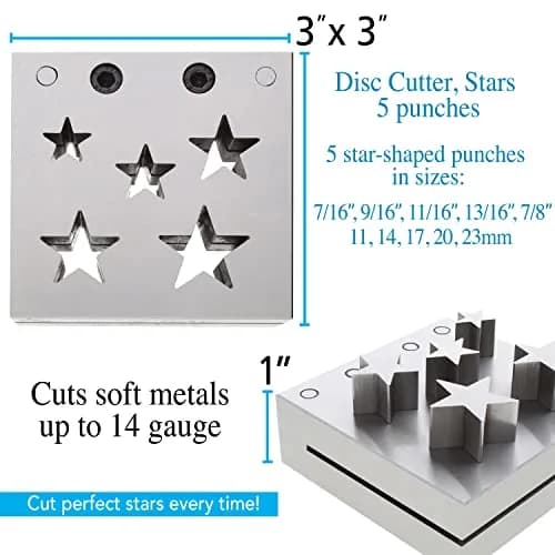 The Beadsmith Steel Star Disc Cutter Set with 5 Punches and Die | Metal Star Cutting Tool for Jewelry & Crafts thumbnail 3