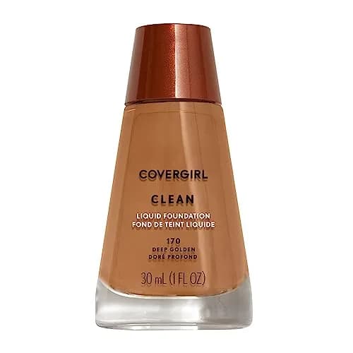 COVERGIRL Clean Liquid Foundation, Deep Golden 170 | Natural, Lightweight & Cruelty-Free (70-120 chars) thumbnail 1