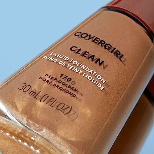 COVERGIRL Clean Liquid Foundation, Deep Golden 170 | Natural, Lightweight & Cruelty-Free (70-120 chars) thumbnail 4