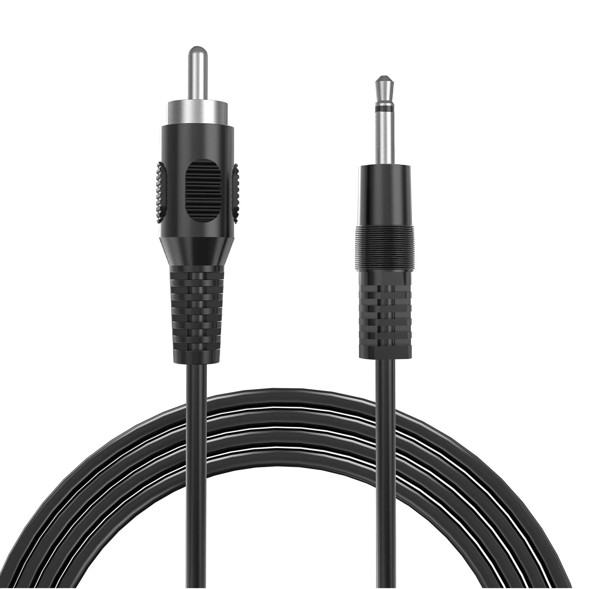 RFAdapter Mono RCA to 3.5mm Audio Cable 1.83m (6ft) | Seamless Mono Audio Transmission — Black