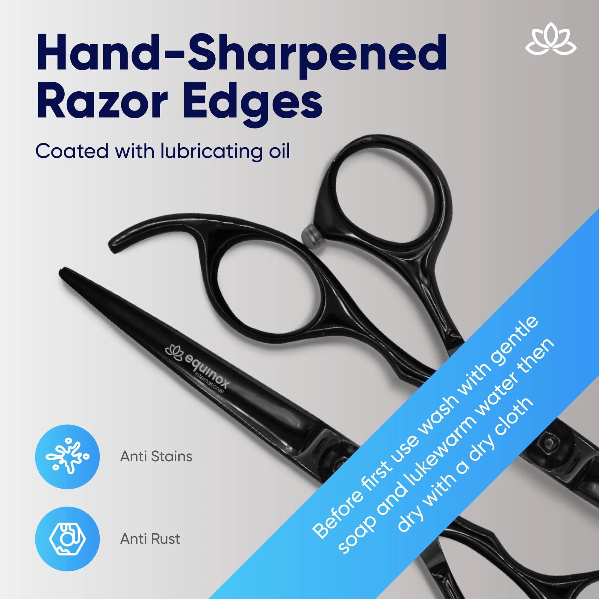 Equinox International Black 6.5 Inch Barber Hair Cutting Shears | Japanese Stainless Steel, Ergonomic Grip - view 3