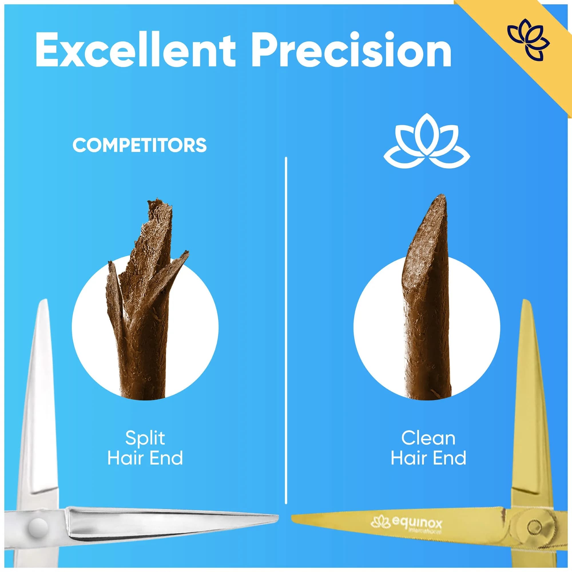 Equinox International Gold 6.5 Inch Barber Hair Cutting Shears | Japanese Stainless Steel, Ergonomic Grip - view 4