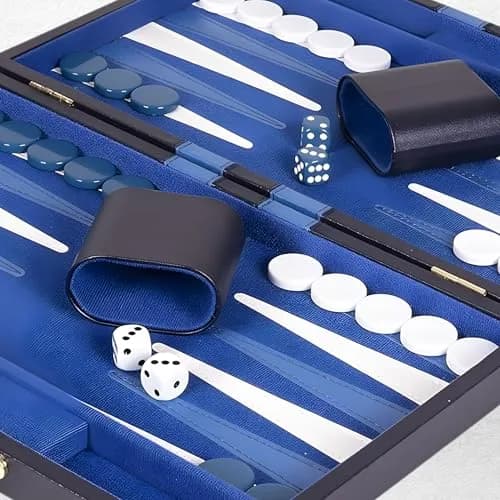 Crazy Games Premium Backgammon 11" Small Blue - Travel Board Game for Adults & Kids thumbnail 6