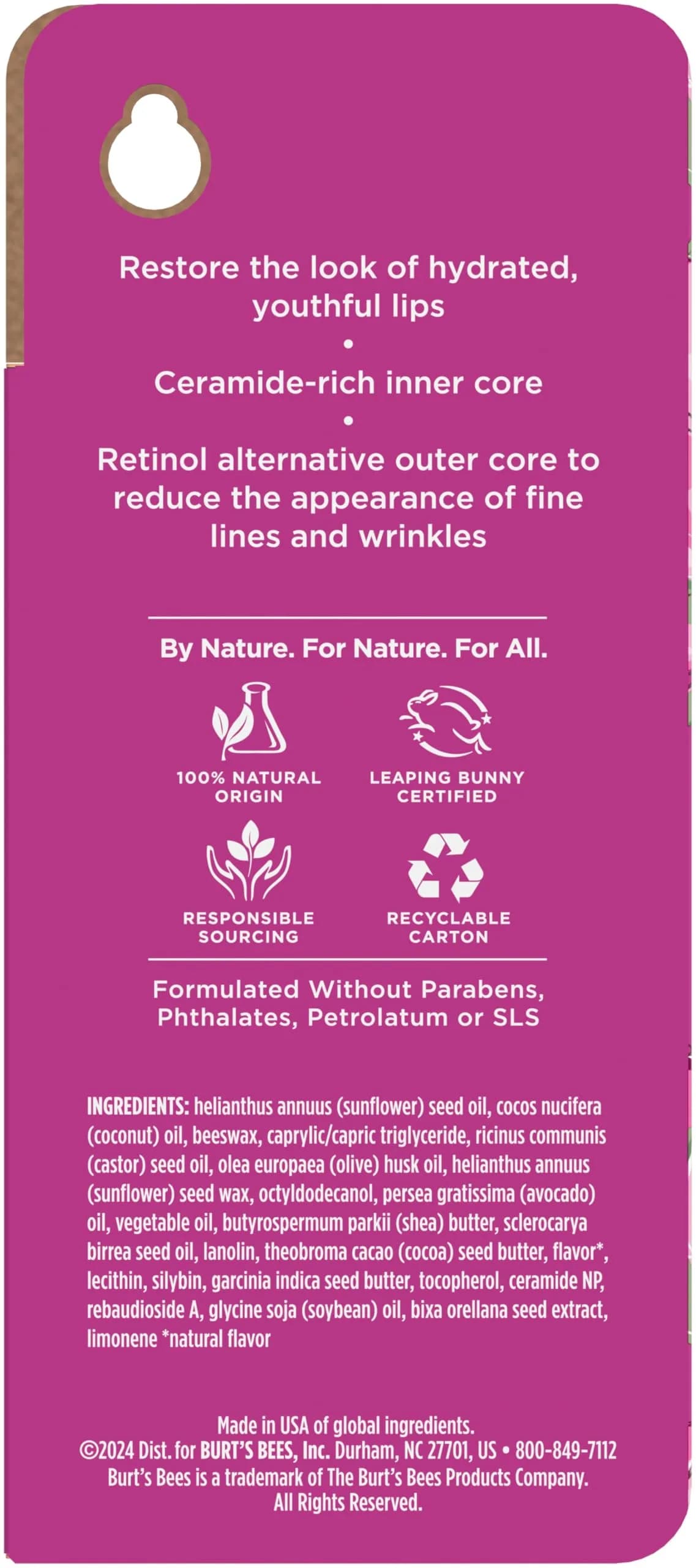 Burt's Bees Renewing Lip Treatment 0.16 oz (4.54 g) | Natural Retinol Alternative & Ceramides for Hydrated Lips - view 4