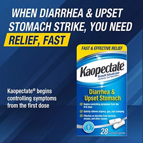 Kaopectate Multi-Symptom Anti-Diarrheal & Upset Stomach Reliever, 28 Caplet | Fast-Acting GI Relief for Adults thumbnail 3