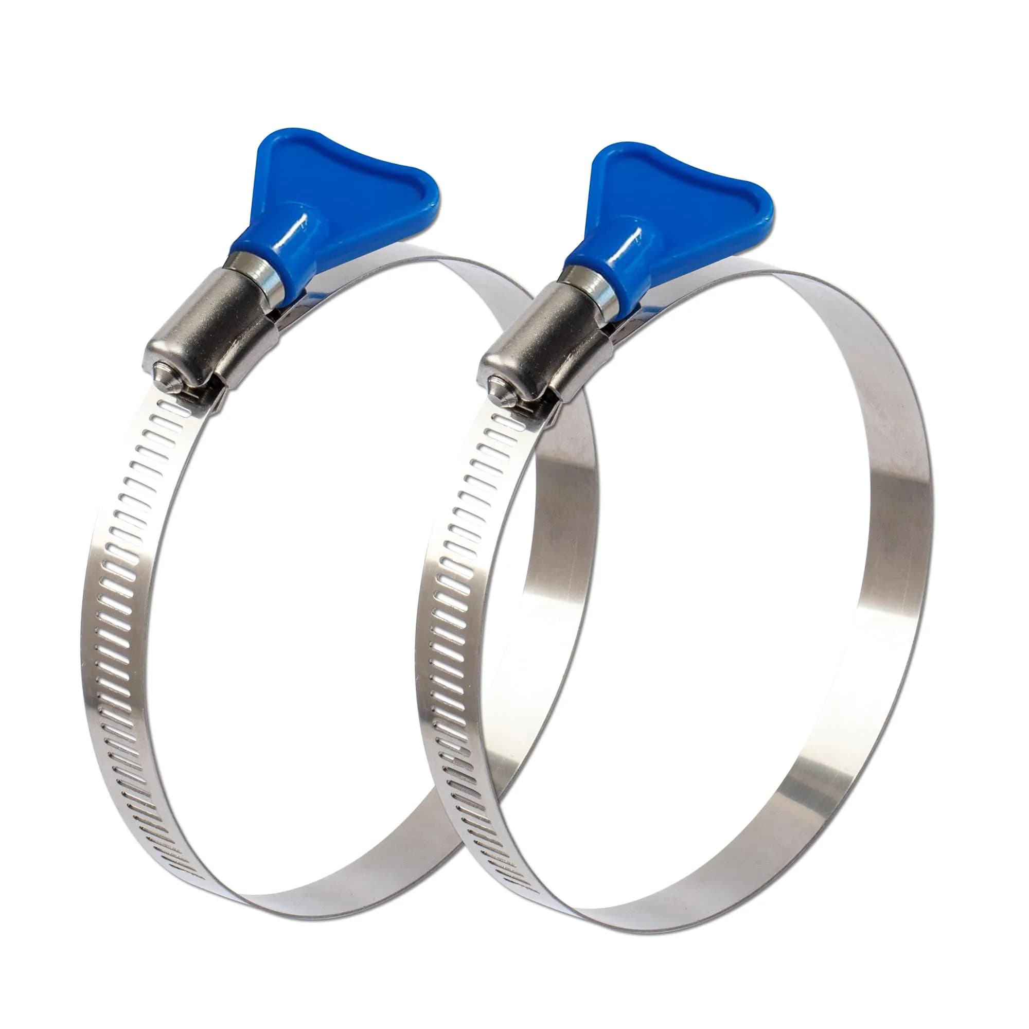 ISPINNER 2pcs Key-Type Worm Gear Hose Clamps 130-152mm (5.1-6 inch) | 304 Stainless Steel, Rust-Resistant, Easy-Turn Key — 6 Inch