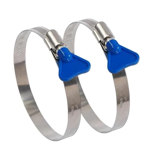 ISPINNER 2pcs Key-Type Worm Gear Hose Clamps 130-152mm (5.1-6 inch) | 304 Stainless Steel, Rust-Resistant, Easy-Turn Key thumbnail 2