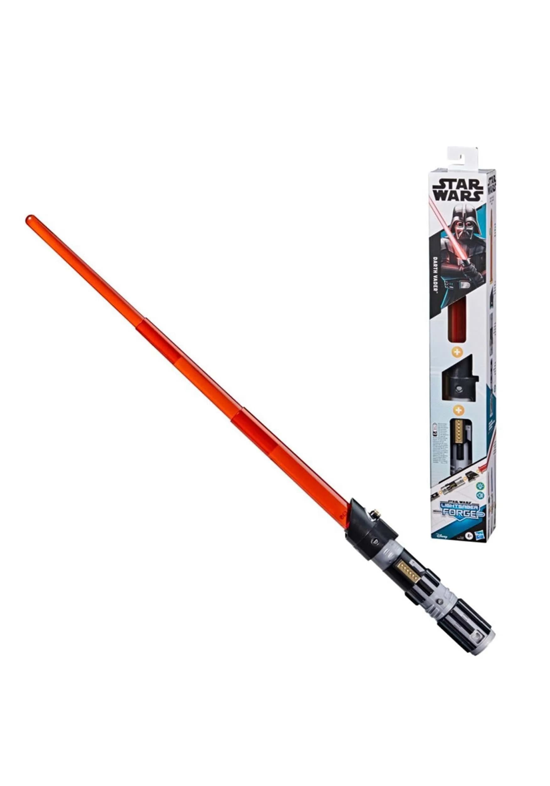 STAR WARS Lightsaber Forge Darth Vader Electronic Extendable Red Lightsaber Toy, Customizable Roleplay Toy for Kids Ages 4 and Up