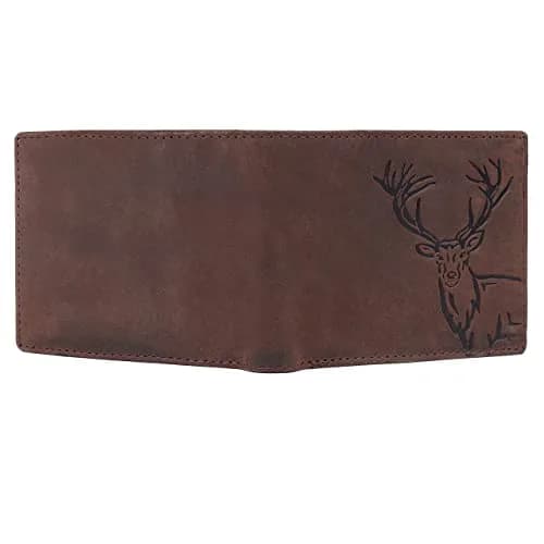 LONDON ALLEY Elk Vintage Brown Leather Wallet For Men, 6 Card Slots, RFID Blocking | Handcrafted Genuine Leather thumbnail 4