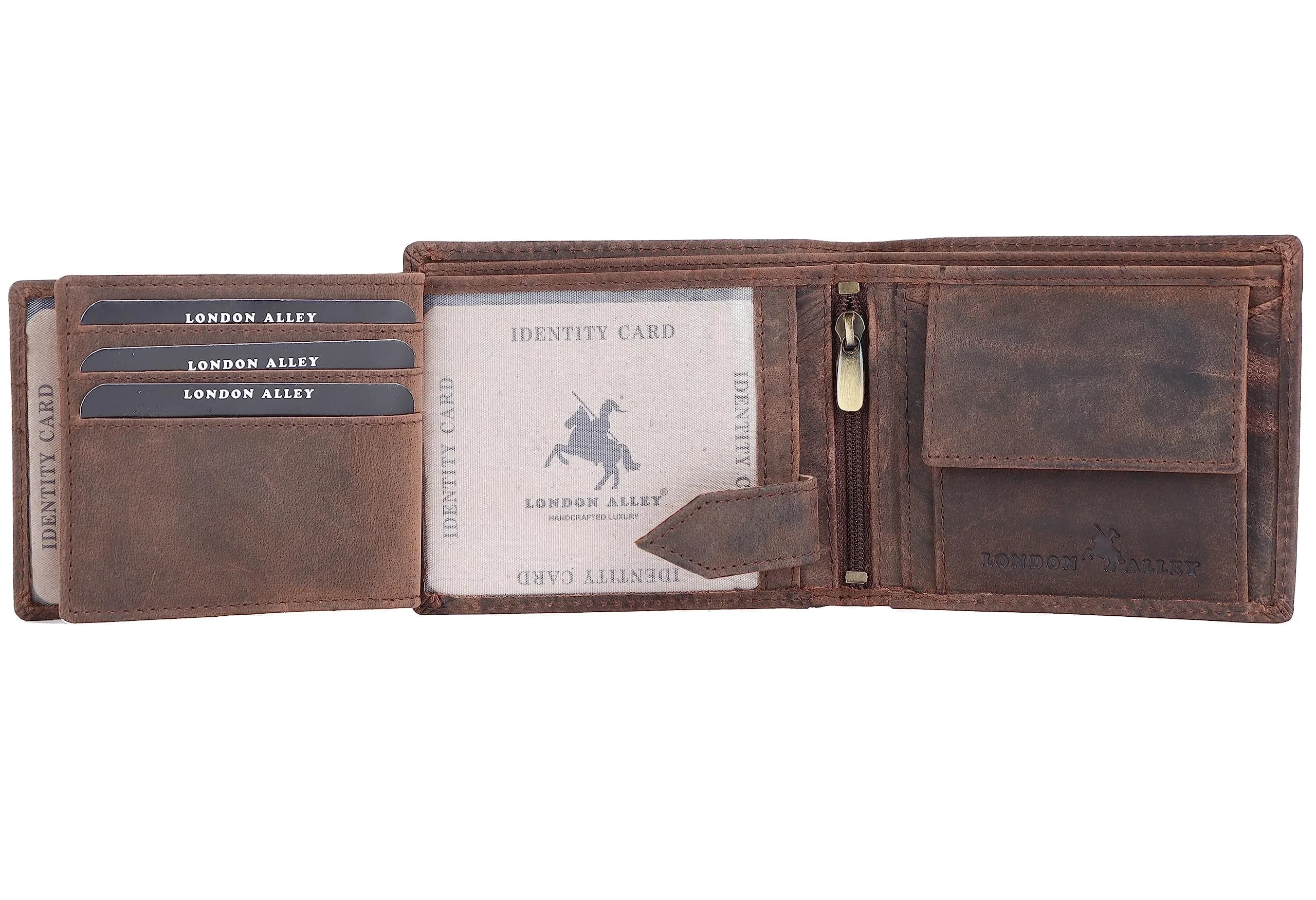 LONDON ALLEY Elk Vintage Brown Leather Wallet For Men, 6 Card Slots, RFID Blocking | Handcrafted Genuine Leather - view 5