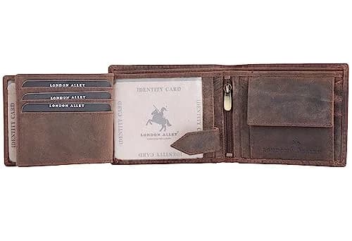 LONDON ALLEY Elk Vintage Brown Leather Wallet For Men, 6 Card Slots, RFID Blocking | Handcrafted Genuine Leather thumbnail 5
