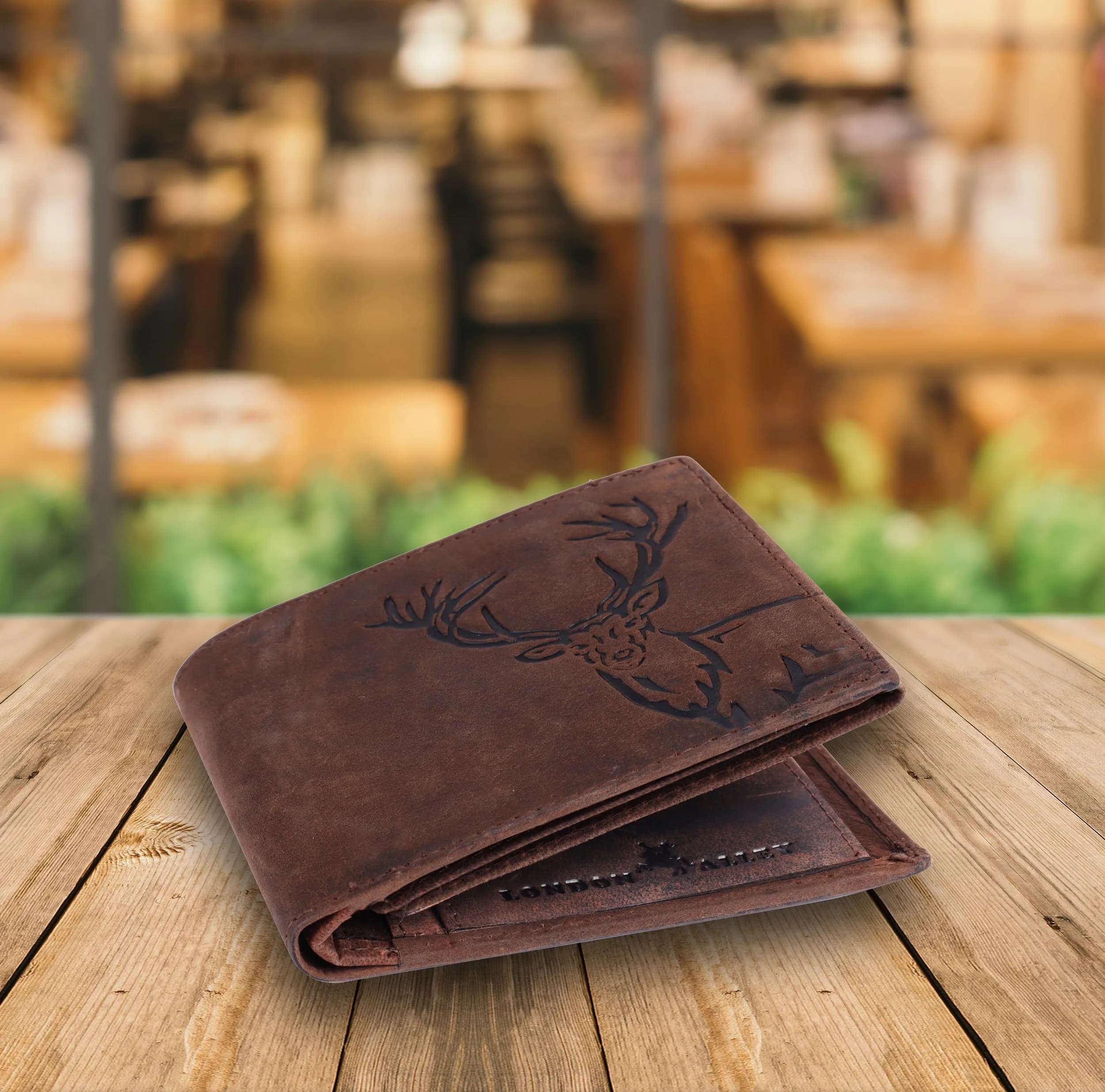 LONDON ALLEY Elk Vintage Brown Leather Wallet For Men, 6 Card Slots, RFID Blocking | Handcrafted Genuine Leather - view 7