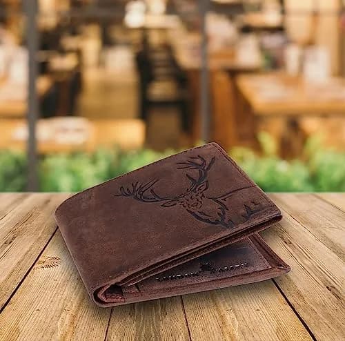 LONDON ALLEY Elk Vintage Brown Leather Wallet For Men, 6 Card Slots, RFID Blocking | Handcrafted Genuine Leather thumbnail 7