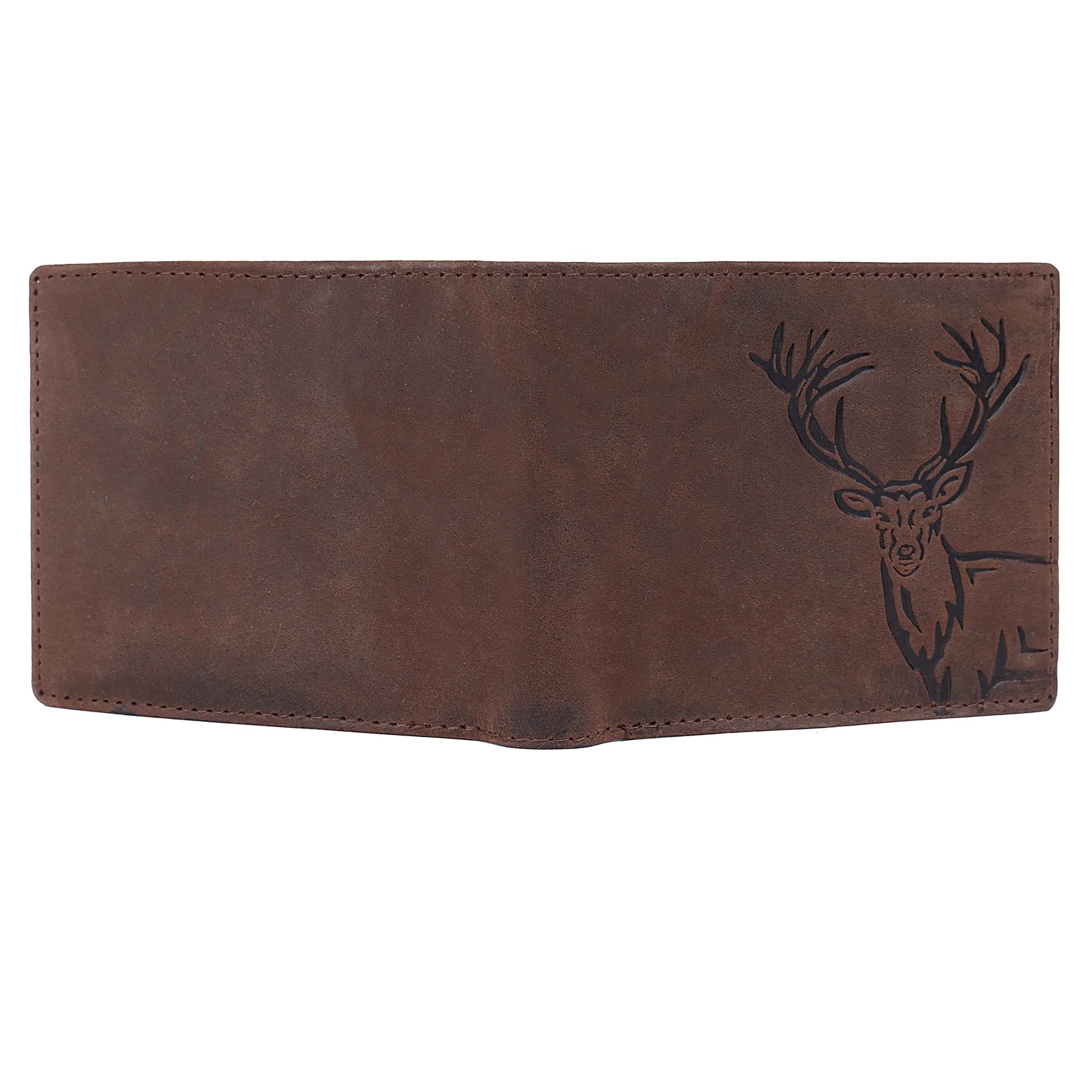 LONDON ALLEY Elk Vintage Brown Leather Wallet For Men, 6 Card Slots, RFID Blocking | Handcrafted Genuine Leather - view 4