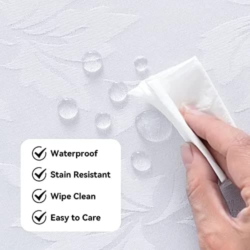 Romanstile Jacquard Rectangle Tablecloth 60 x 84 Inch | Elegant Floral Design, Water-Resistant, Stainproof (100% Polyester) thumbnail 3