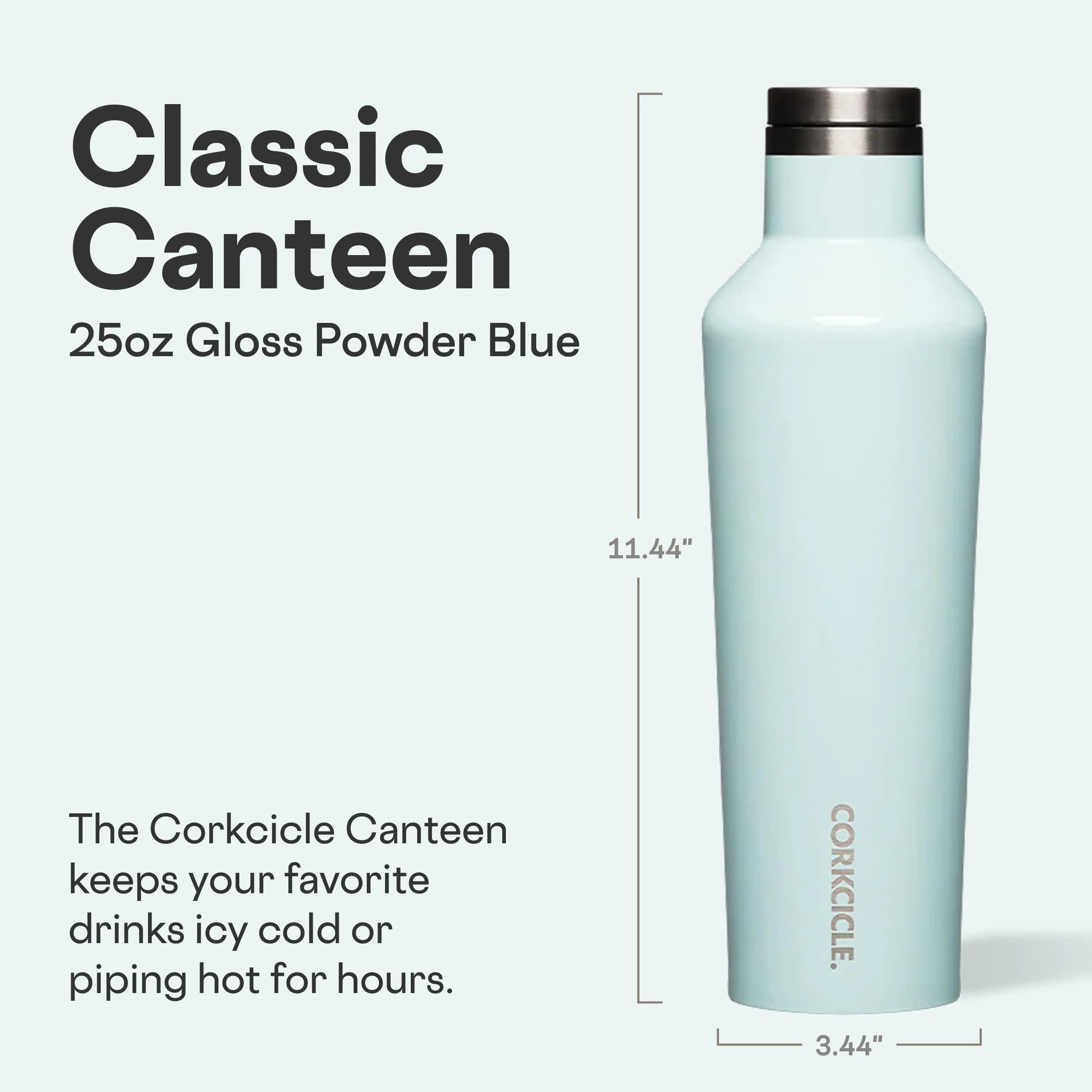 Corkcicle Classic Canteen 740ml (25 oz) Triple Insulated Bottle | Keeps Drinks Cold 25 Hrs, Hot 17 Hrs - view 2