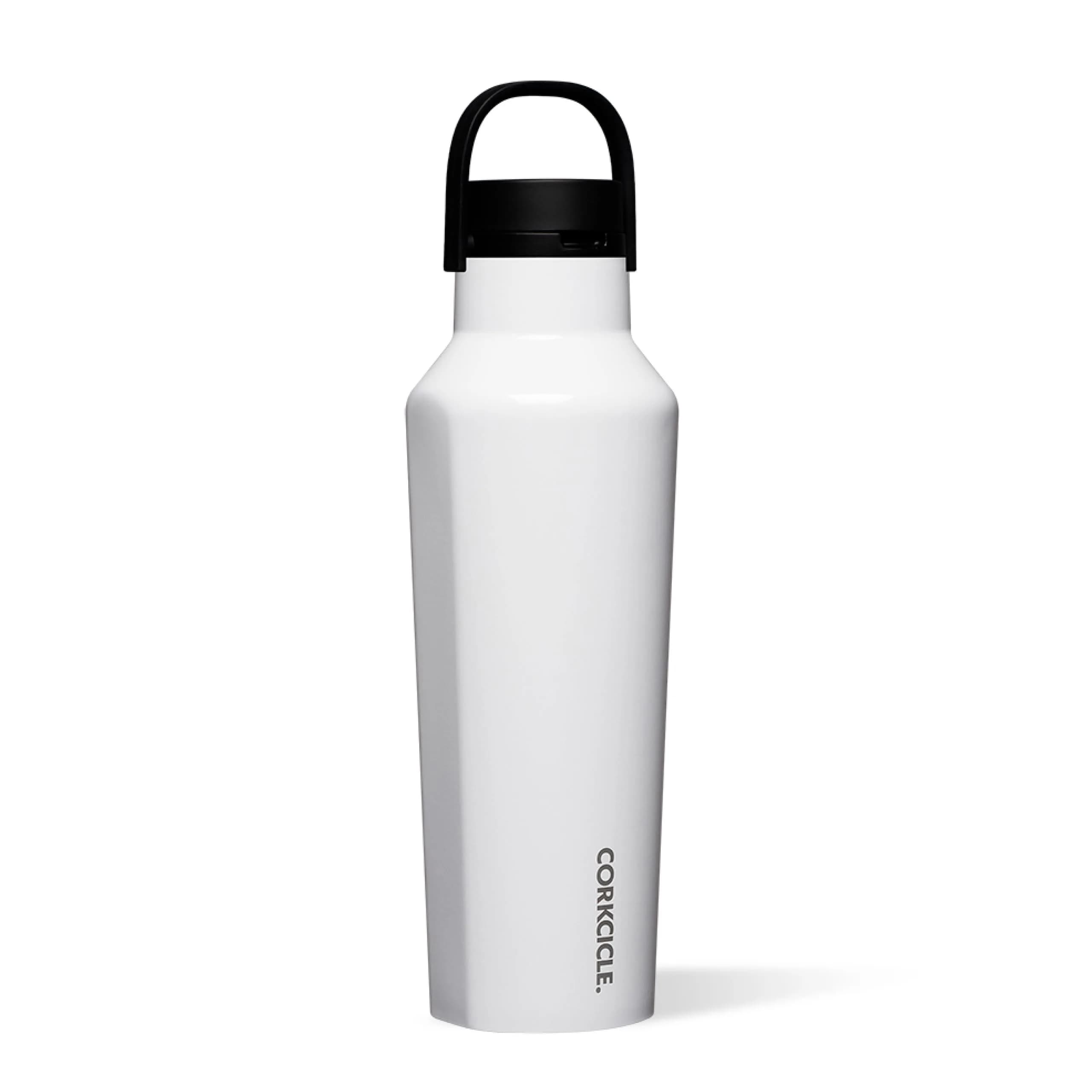 Corkcicle Sport Canteen 20 oz Triple Insulated Bottle Gloss White | Keeps Drinks Cold 25H & Hot 12H
