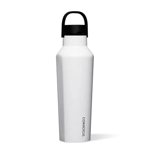 Corkcicle Sport Canteen 20 oz Triple Insulated Bottle Gloss White | Keeps Drinks Cold 25H & Hot 12H thumbnail 1