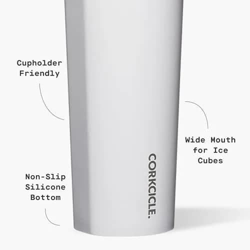 Corkcicle Sport Canteen 20 oz Triple Insulated Bottle Gloss White | Keeps Drinks Cold 25H & Hot 12H thumbnail 4