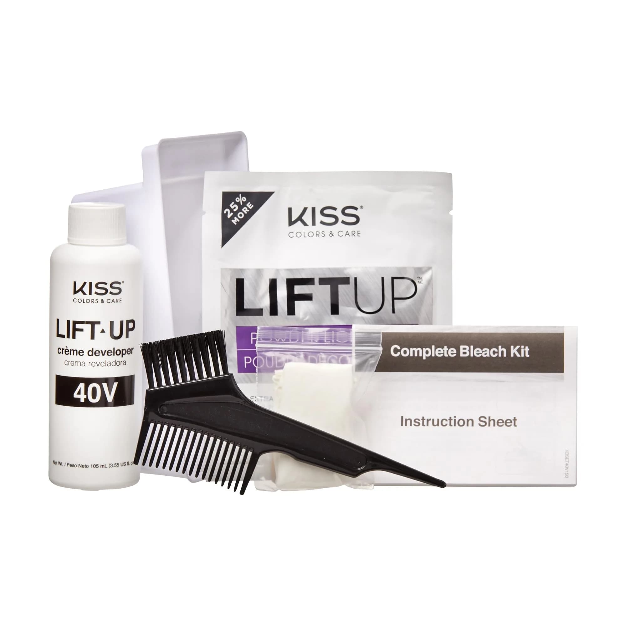 KISS Lift Up Complete 6 Pc DIY Hair Bleach Kit with Plex Serum & Icy Silver Toner | 1 Application - view 4