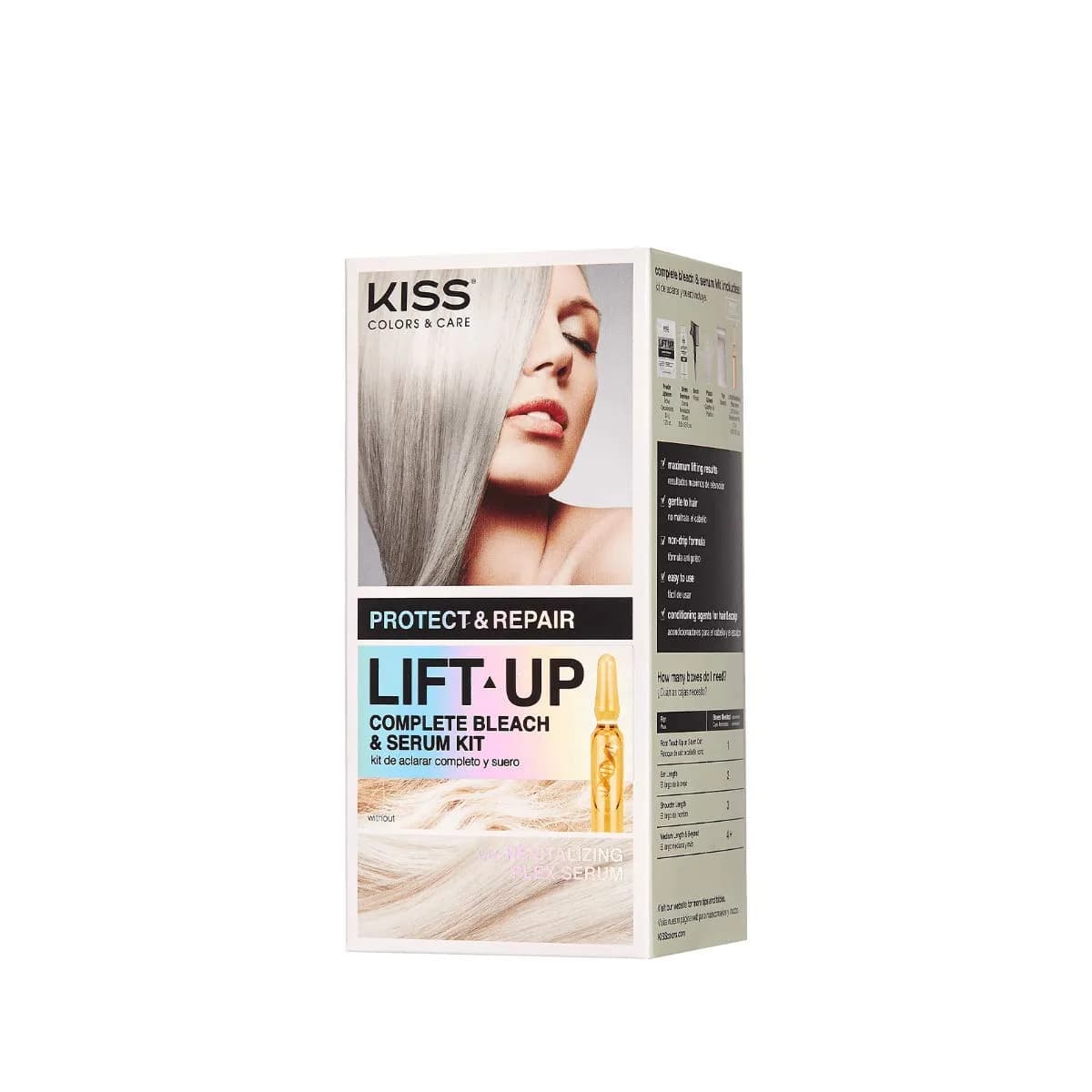 KISS Lift Up Complete Hair Bleach Kit with Rose Pink Toner & Plex Serum | 6-Pc DIY Kit - main product image