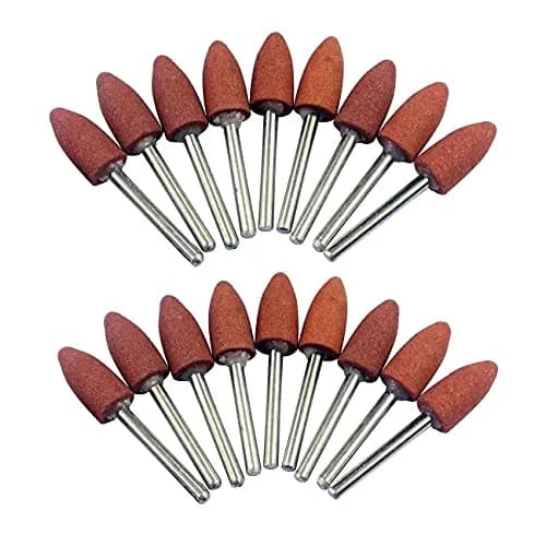 Luo ke 18 Pcs 1/8" Shank Bullet Shape Rotary Grinding Stone Sets | Durable Corundum Tips for Metal & Stone (70-120 chars) thumbnail 1