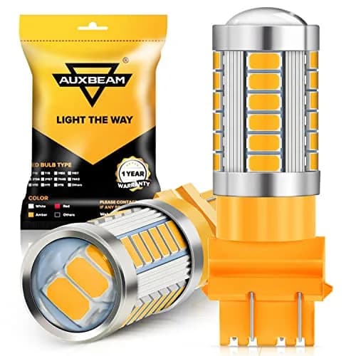 Auxbeam 3157 Amber Yellow LED Bulbs 4000 Lumens (Pack of 2) | Super Bright Turn Signal Replacement thumbnail 1