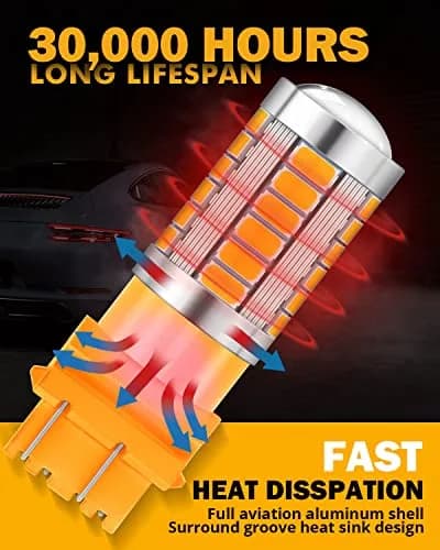 Auxbeam 3157 Amber Yellow LED Bulbs 4000 Lumens (Pack of 2) | Super Bright Turn Signal Replacement thumbnail 5