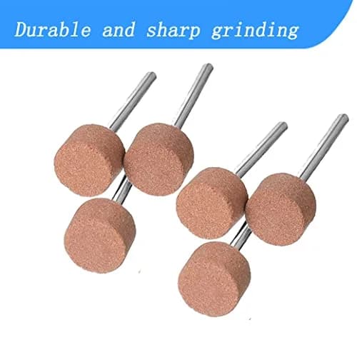 Luo ke 18pcs 1/8'' Shank Rotary Grinding Stones for Metal & Glass | Coarse 120 Grit, Red Corundum, Cylindrical Shape thumbnail 2