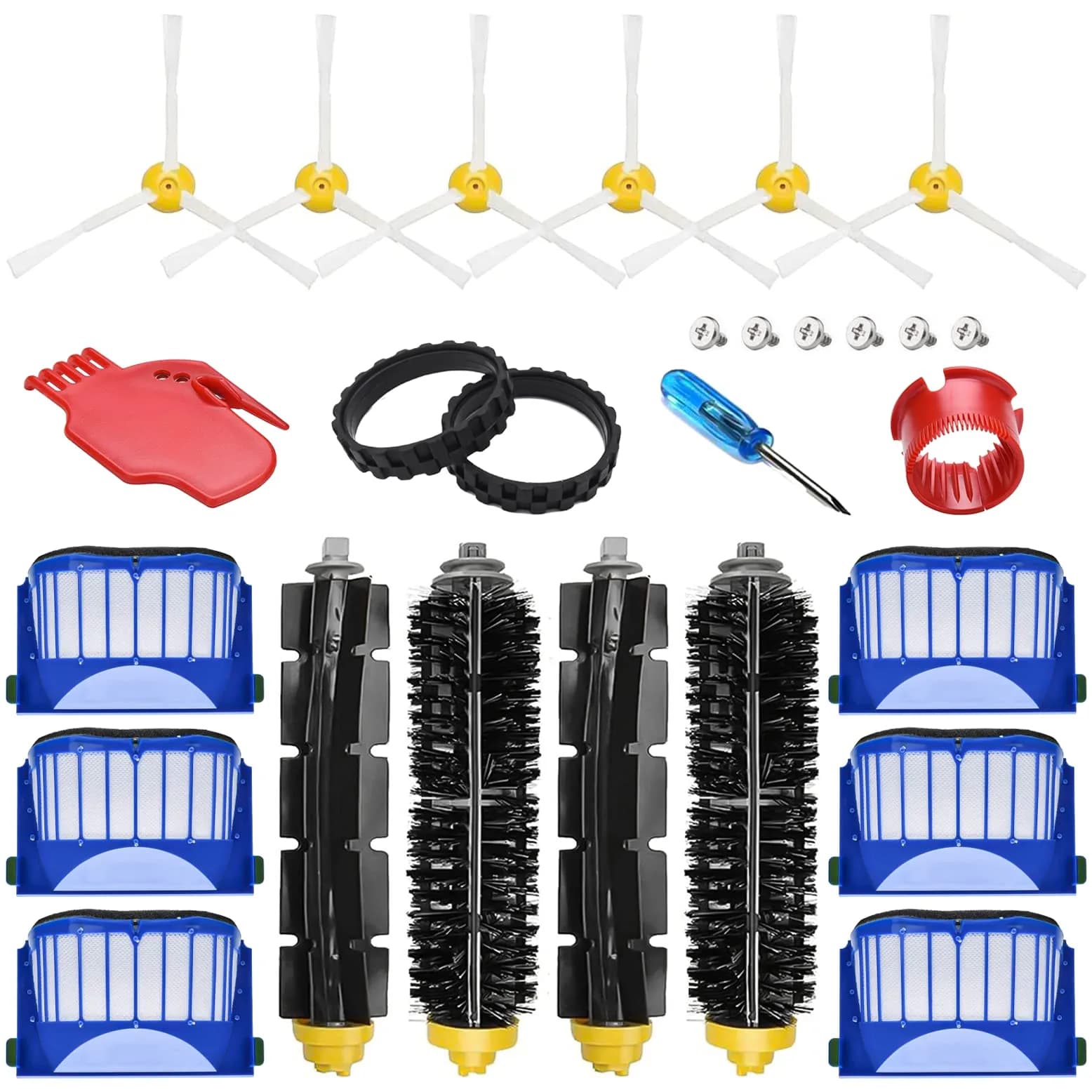 Garbage fighter Replacement Parts for iRobot Roomba 600 Series Vacuum Cleaner Kit - 20 Pieces (Black) - main product image