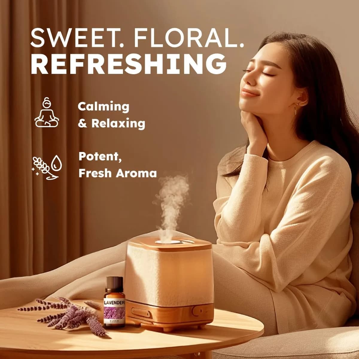 KUKKA 100% Pure Lavender Essential Oil for Hair, Skin, Diffuser & DIY Soap Making Scent (0.34 Fl Oz / 10ml) - view 3