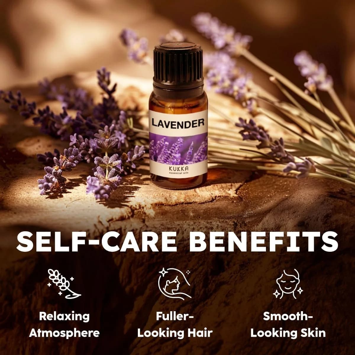 KUKKA 100% Pure Lavender Essential Oil for Hair, Skin, Diffuser & DIY Soap Making Scent (0.34 Fl Oz / 10ml) - view 4
