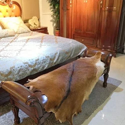 Asuprui Red Deer Hide Rug 0.98m x 0.64m (3.2ft x 2.1ft) | Authentic Animal Skin Carpet for Bedroom thumbnail 4