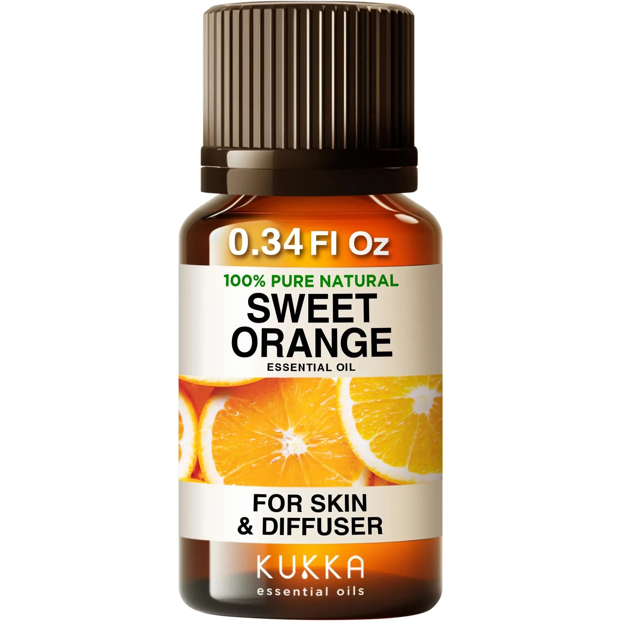 KUKKA Essential Oils Lemon Essential Oil 118ml (4 Fl Oz) | Pure Natural Oil for Skin, Cleaning, Diffuser & DIY — Orange / 0.34 Fl Oz