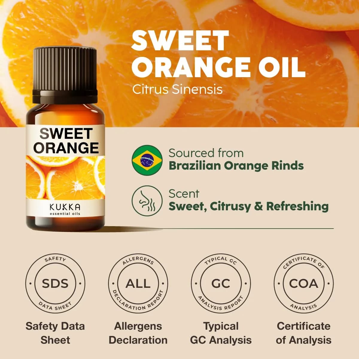 KUKKA essential oils Pure Sweet Orange Oil 10ml (0.34 Fl Oz) | Aromatherapy & Skincare - view 6