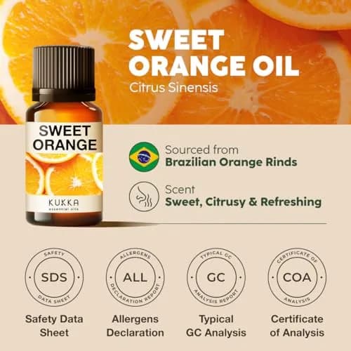 KUKKA essential oils Pure Sweet Orange Oil 10ml (0.34 Fl Oz) | Aromatherapy & Skincare thumbnail 6
