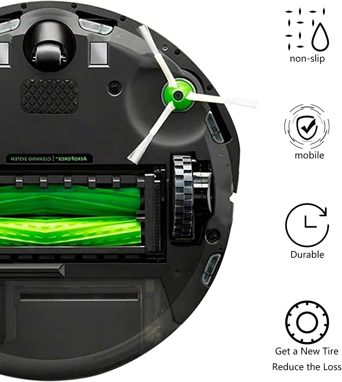 Garbage fighter 4-Wheel Replacement Tires for iRobot Roomba 600 Series Vacuum Cleaner (Black) - view 3