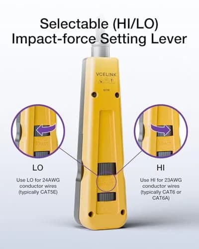 VCELINK Punch Down Impact Tool with 110 and 66 Blades | Network Wire Punch for Home & Professional Use thumbnail 2