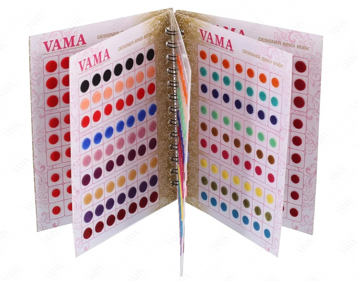 VAMA Fashions Premium Velvet Round Forehead Stickers Kumkum Bollywood Bindi Booklet for Women | 504 Bindis Multicolor