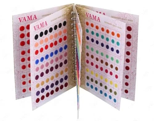 VAMA Fashions Premium Velvet Round Forehead Stickers Kumkum Bollywood Bindi Booklet for Women | 504 Bindis Multicolor thumbnail 1