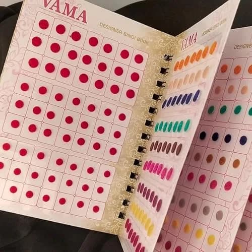 VAMA Fashions Premium Velvet Round Forehead Stickers Kumkum Bollywood Bindi Booklet for Women | 504 Bindis Multicolor thumbnail 8