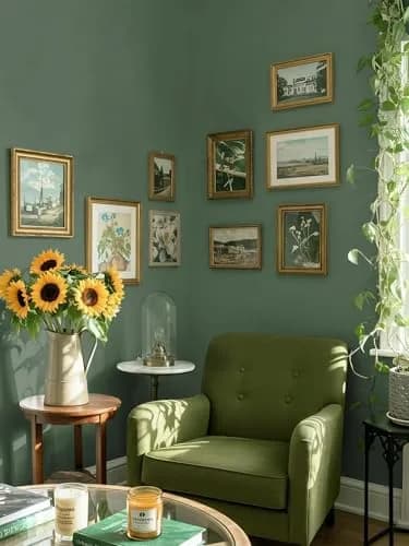Dimoon Green Peel and Stick Wallpaper 17.7"x78.7" | Modern Self Adhesive Wall Covering thumbnail 6