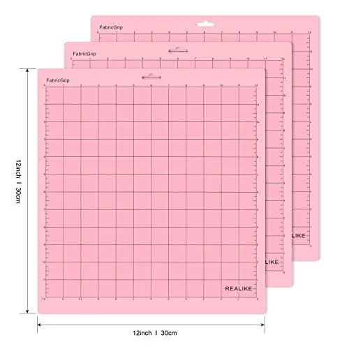 REALIKE FabricGrip Cutting Mat 12x12 Inch (3 Mats) | Self-Healing Pink Mat for Cricut Machines, Quilting & Crafts thumbnail 2