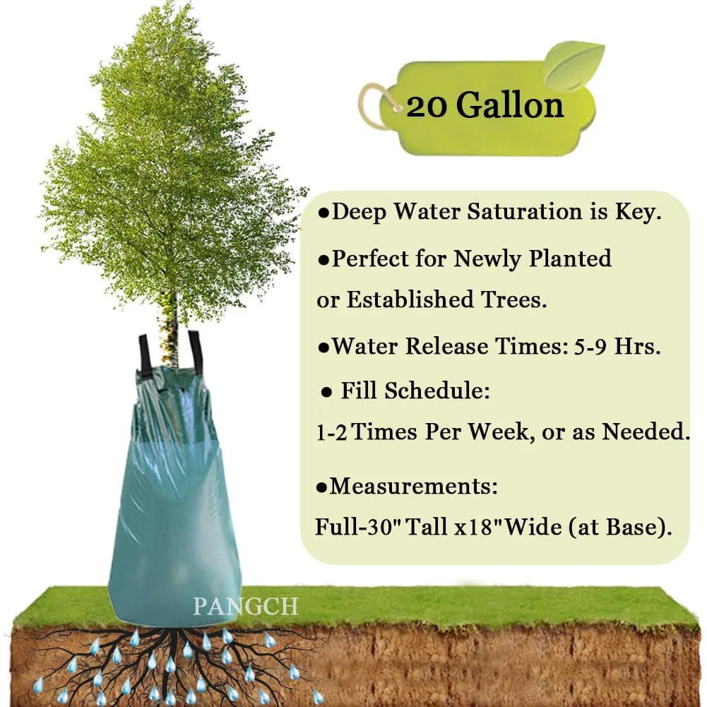 PANGCH Tree Watering Bag 20 Gallon | Deep Root & Drought Relief (120 chars)