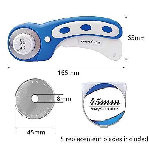 Headley Tools 45mm Rotary Cutter with 5pcs Extra Blades | Ergonomic Fabric & Craft Cutter thumbnail 4